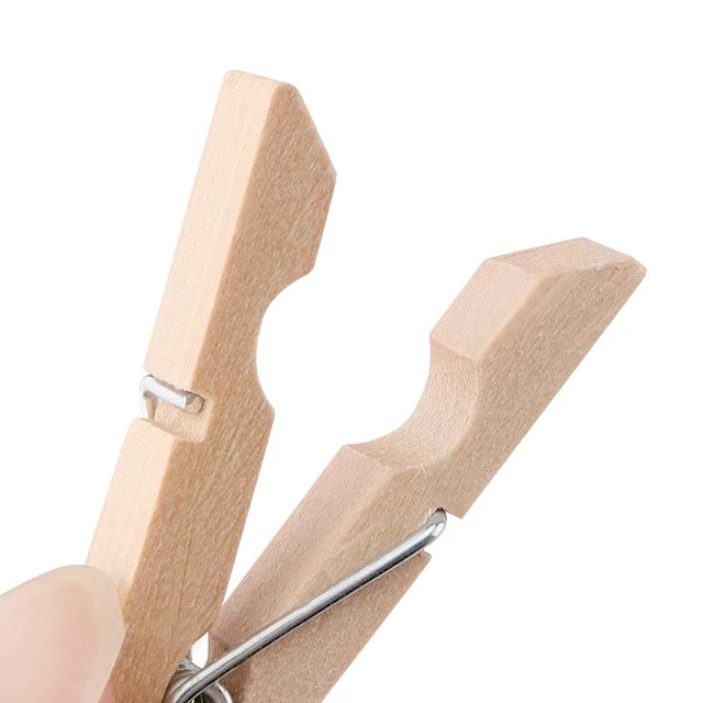 Alt view image 3 of 7 - 400Pcs 1.77 x 0.27 Inch Wooden Small Clothes Pins, Mini Wooden Clothespins, Wooden Clamp Clothes Pins Clip for Documents, Paper, Photos Fixing