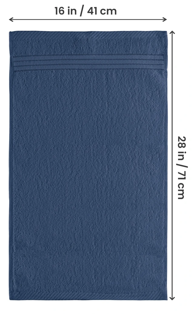 Alt view image 2 of 7 - 6 Piece Hand Towels Set, 16x28 in, 100% Cotton, Navy | Premium Lightweight Ring Spun Cotton Hand Towels - Highly Absorbent, Quick-Drying, Ideal for Travel, Camp, Hotel & Spa