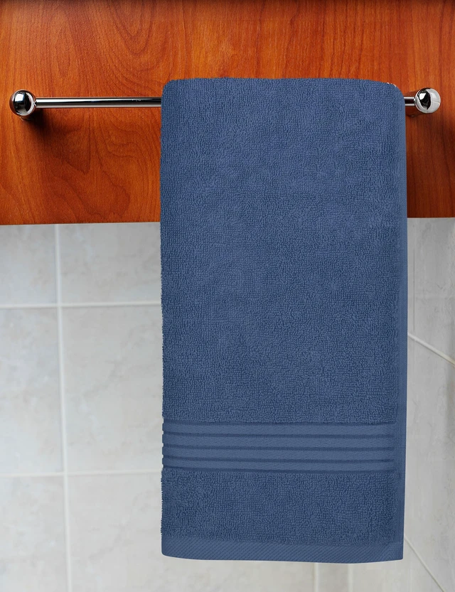 Alt view image 7 of 7 - 6 Piece Hand Towels Set, 16x28 in, 100% Cotton, Navy | Premium Lightweight Ring Spun Cotton Hand Towels - Highly Absorbent, Quick-Drying, Ideal for Travel, Camp, Hotel & Spa