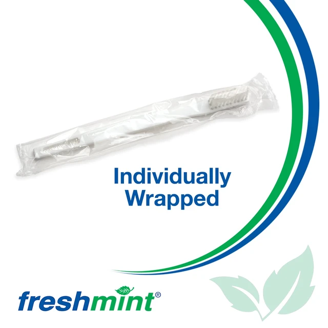 Alt view image 3 of 7 - Individually Wrapped Bulk 30 Tuft Adult Toothbrush (144 Pack) with Soft Nylon Bristles, Perfect for Travel, Hotel, Donation