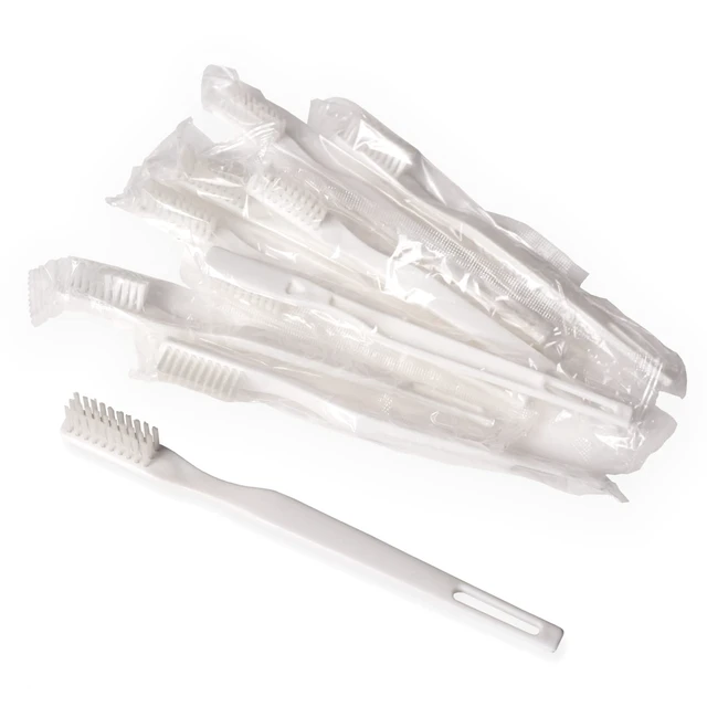 Alt view image 7 of 7 - Individually Wrapped Bulk 30 Tuft Adult Toothbrush (144 Pack) with Soft Nylon Bristles, Perfect for Travel, Hotel, Donation
