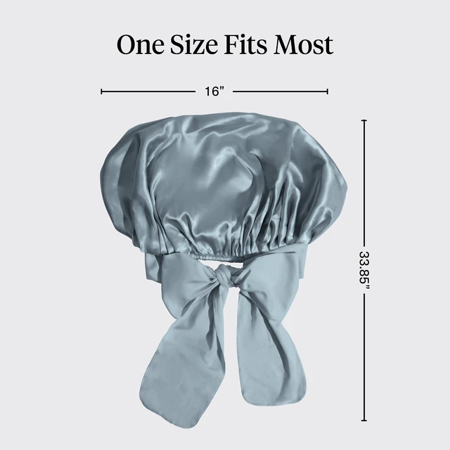 Alt view image 4 of 7 - XL Satin Bonnet for Sleeping - Haze Blue | Softer Than Silk Bonnet For Sleeping Women - Secure Fit, Adjustable & Prevents Breakage Hair Bonnet For Sleeping