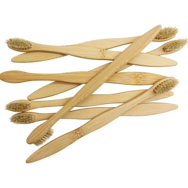 Alt view image 5 of 6 - Bamboo Toothbrush Boar Bristles 100% Biodegradable and Natural 8 Pieces of One Pack