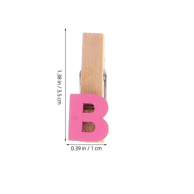 Alt view image 4 of 7 - Mini Wooden Letter and Number Clothespins for Photos and Notes | Photos, place cards, labels, classroom notes, and craft displays gain letter-and-number clips for flexible visual marking
