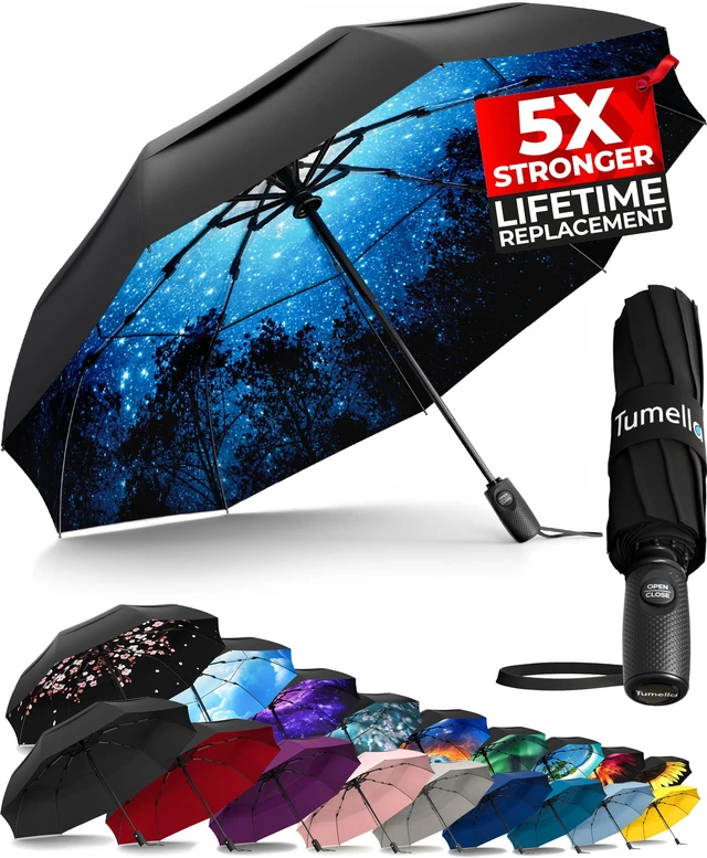 Main image of Strongest Windproof Travel Umbrella (Compact, Superior & Beautiful) | Small Strong but Light Portable and Automatic Folding Rain Umbrella, Durable Premium Grip, Fits Car and Backpack