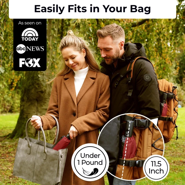 Alt view image 2 of 7 - Strongest Windproof Travel Umbrella (Compact, 100MPH Wind-Tested) | Light, Portable, One-Handed Use, Automatic Folding Rain Umbrella, Durable, Premium Grip, Fits Car & Backpack