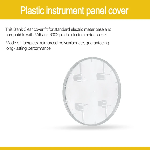Alt view image 3 of 6 - Plastic Meter Blank replacement for Milbank 6002 | Electric Meter Covers Plastic Electric Meter Cover Plate (6 pack)