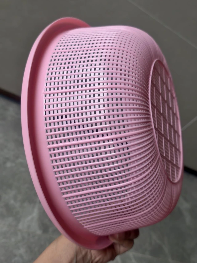 Alt view image 4 of 7 - 4 pcs Plastic Wash Basket Round Perforated Colander Wash Vegetables and Fruits Drain Cooked Pasta Kitchen Essentials Food Strainer Basket Strainer Kitchen pink