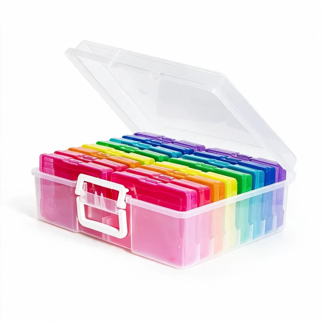 Main image of Photo Storage Boxes with Handle, Photo Organizers and Storage | 1Pack Color, Photo Albums 4x6 Pictures, Photo Cases, Classroom Organization, Index Card Box, Photo Card Holder, Seed Storage