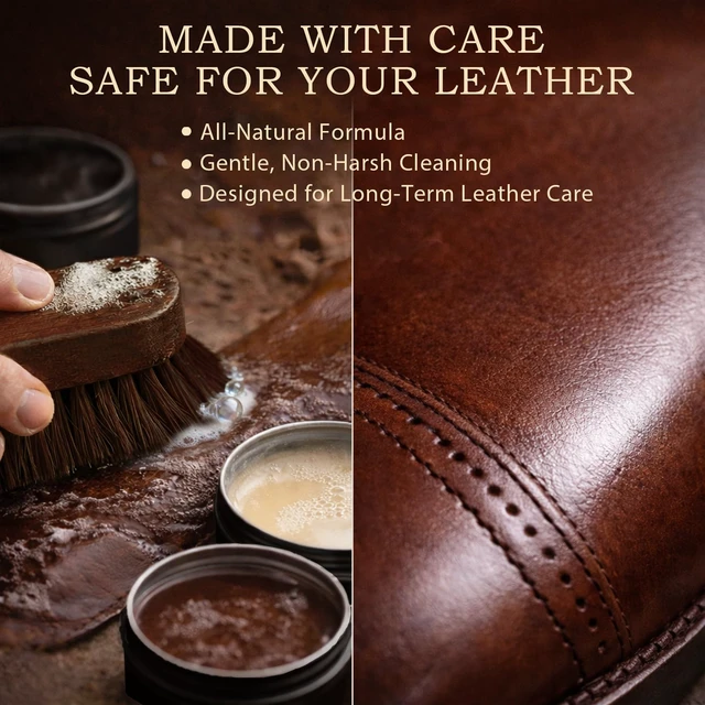 Alt view image 4 of 7 - Shoe Care Kit 16-in-1 Leather Shoe Polish, Cleaning & Conditioning Kit with Saddle Soap & Mink Oil Black/Brown/Neutral Shoe Polish, 3 Horsehair Brushes Premium Storage Bag Gift for Men & Women