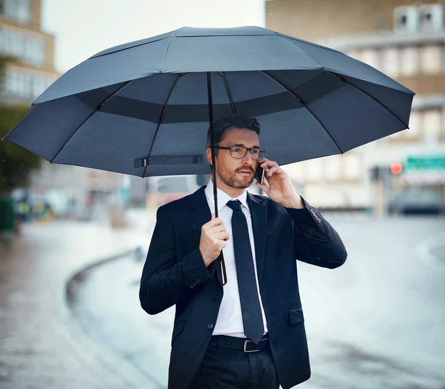 Alt view image 7 of 7 - 46/54/62 Inch Large Golf Umbrella Windproof Reverse Travel Umbrella | Inverted Folding Umbrella for Rain, Windproof Double Canopy, Auto Open Close, 10 Ribs, Compact, for Bag/Backpack, 2 people
