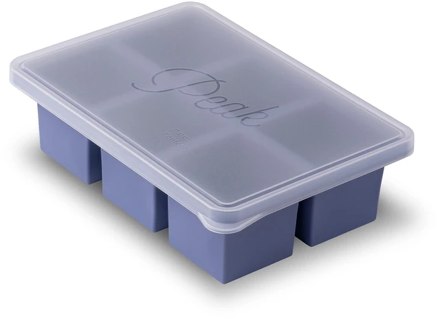 Main image of Cup Cubes Silicone Freezer Tray with Lid, Blue, Makes 6 Perfect 1-Cup Portions, Freeze & Store Soup, Broth, Sauce, Leftovers, Dishwasher Safe