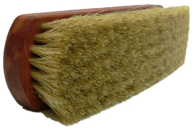 Main image of Premium Shoe Polish Brush High-Density Horsehair Brush for Deep Shine & Leather Care Large Wooden Handle Made in Germany (Light Bristles)