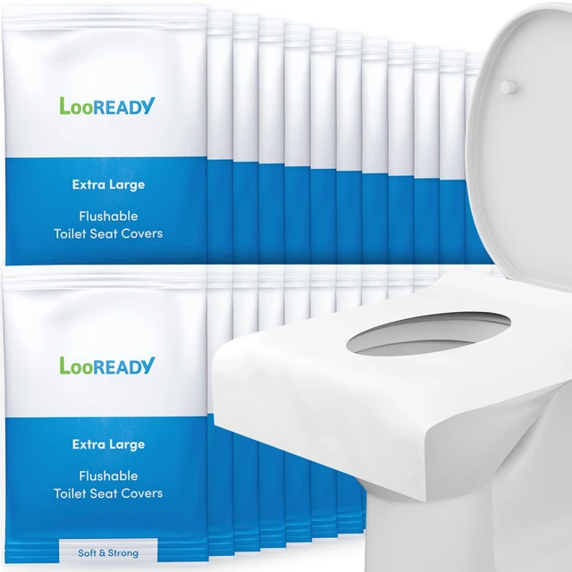 Main image of Toilet Seat Covers Disposable Flushable - Extra Large (18 x 22) - Super Thick, Individually Wrapped Toilet Seat Cover for Travel & Public Bathroom - Premium Quality, Convenient and Hygienic (30 Pack)
