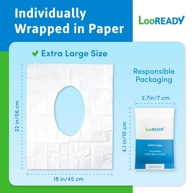 Alt view image 3 of 7 - Toilet Seat Covers Disposable Flushable - Extra Large (18 x 22) - Super Thick, Individually Wrapped Toilet Seat Cover for Travel & Public Bathroom - Premium Quality, Convenient and Hygienic (30 Pack)