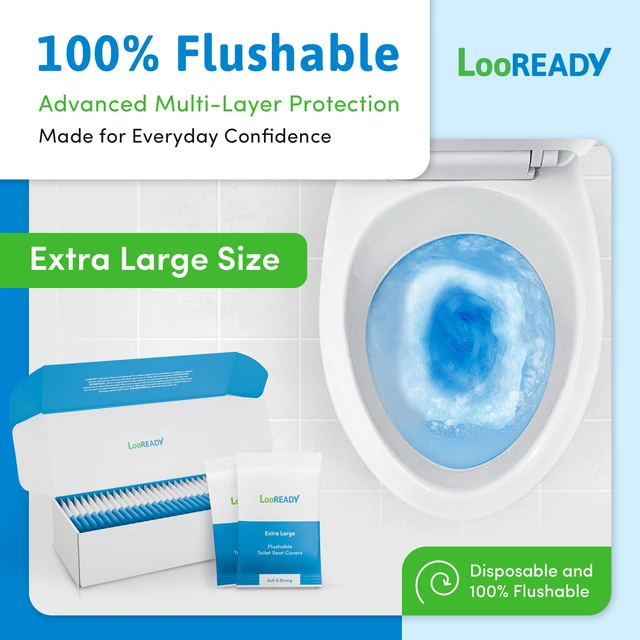 Alt view image 4 of 7 - Toilet Seat Covers Disposable Flushable - Extra Large (18 x 22) - Super Thick, Individually Wrapped Toilet Seat Cover for Travel & Public Bathroom - Premium Quality, Convenient and Hygienic (30 Pack)