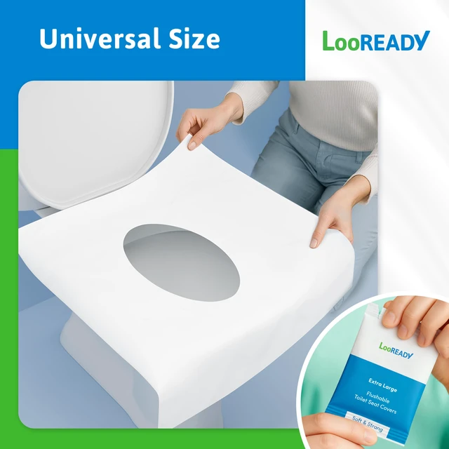 Alt view image 6 of 7 - Toilet Seat Covers Disposable Flushable - Extra Large (18 x 22) - Super Thick, Individually Wrapped Toilet Seat Cover for Travel & Public Bathroom - Premium Quality, Convenient and Hygienic (30 Pack)