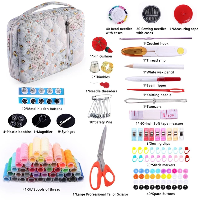 Alt view image 2 of 7 - Complete Sewing Kit for Adults with 230pcs Cute Sewing Supplies Kit | Beginner sewing set with organizer case,needle and thread kit,sewing accessories; sewing starter set for home, travel,Teen