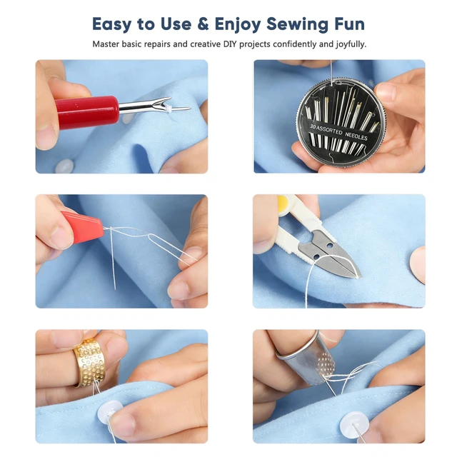 Alt view image 7 of 7 - Complete Sewing Kit for Adults with 230pcs Cute Sewing Supplies Kit | Beginner sewing set with organizer case,needle and thread kit,sewing accessories; sewing starter set for home, travel,Teen
