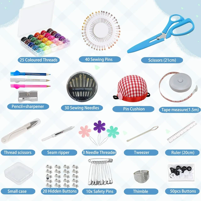 Alt view image 2 of 7 - Large Sewing Kit for Adults, Hand Needle and Thread Kit for Sewing | Newly Upgraded Premium Sewing Supplies Set, Professional Sewing Supplies Accessories Storage Bag for Travel Home Beginners