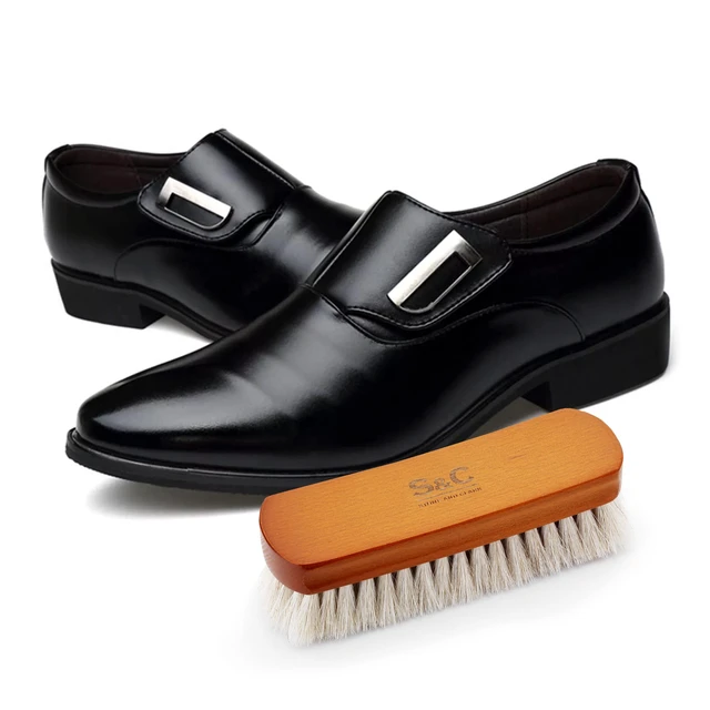 Alt view image 4 of 5 - Premium Horsehair Shoe Polish Brush Handcrafted Beechwood Shoe Brush for Shine and Buffing Luxurious Shoe Shine Brush with Soft Horsehair Bristles (White)