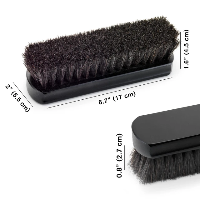 Alt view image 4 of 7 - Premium Horsehair Shoe Polish Brush Handcrafted Beechwood Shoe Brush for Shine and Buffing Luxurious Shoe Shine Brush with Soft Horsehair Bristles (Black)