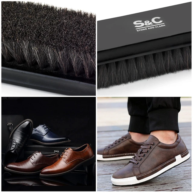 Alt view image 3 of 7 - Premium Horsehair Shoe Polish Brush Handcrafted Beechwood Shoe Brush for Shine and Buffing Luxurious Shoe Shine Brush with Soft Horsehair Bristles (Black)