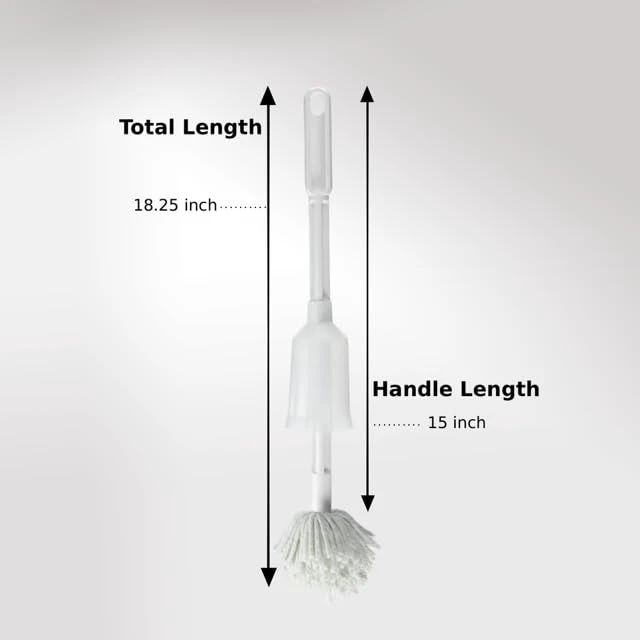 Alt view image 2 of 7 - Toilet Bowl Cleaner Brush Antimicrobial Toilet Swab with Soft Non-Scratch Head, Long Handle, Deep Cleaning Under Rim (Pack of 1)