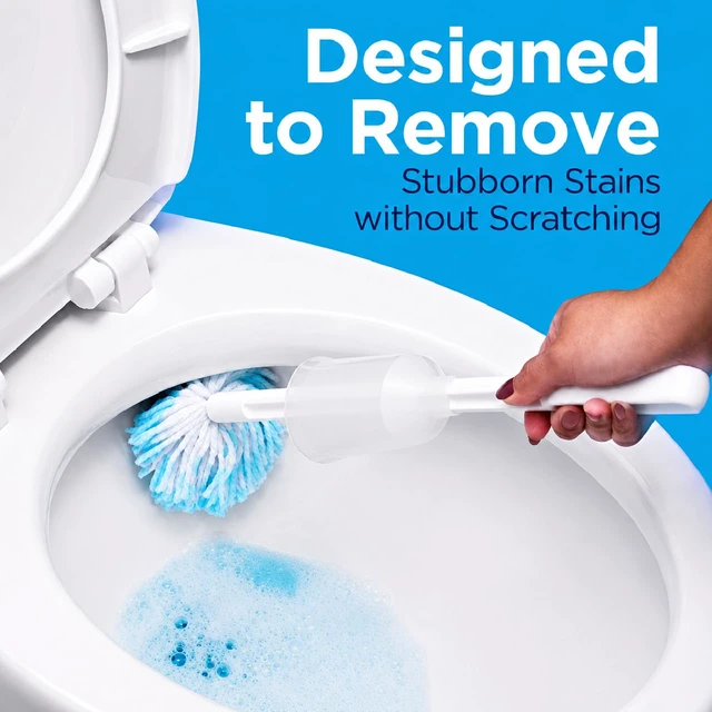Alt view image 4 of 7 - Toilet Bowl Cleaner Brush Antimicrobial Toilet Swab with Soft Non-Scratch Head, Long Handle, Deep Cleaning Under Rim (Pack of 1)