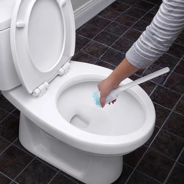 Alt view image 6 of 7 - Toilet Bowl Cleaner Brush Antimicrobial Toilet Swab with Soft Non-Scratch Head, Long Handle, Deep Cleaning Under Rim (Pack of 1)