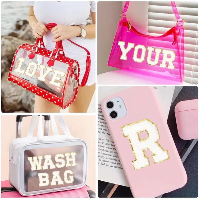 Alt view image 5 of 6 - Self-Adhesive Chenille Letters Patches: 104PCS White Preppy Patch | Letter Stickers Patches for Clothing Jackets Jeans Backpacks - Embroidered Cheille Initial Patch for DIY Decor
