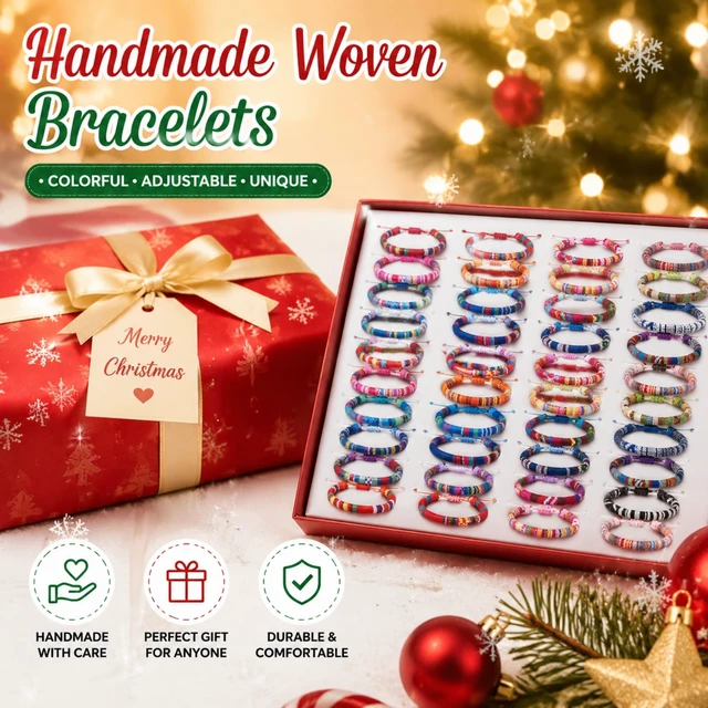 Alt view image 6 of 7 - 48 Pcs Friendship Bracelets Bulk, Boho Adjustable Woven Bracelets | for Women Men, Colorful Hippie Party Favor Friends Gifts for Coworkers, Birthday, Beach Vacation, Christmas Stocking Stuffers