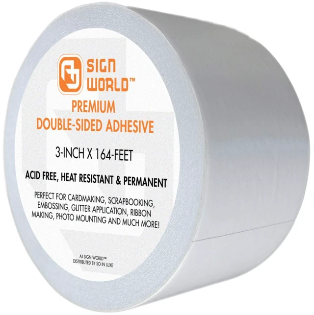 Main image of Best 3" Ultra-Thin Permanent Double-Sided Tape for Arts, Crafts, Photography, Scrapbooking, Tear-by-Hand, Paper Backing, Documents, All Purpose (3-Inch by 164-Feet/55 Yards)