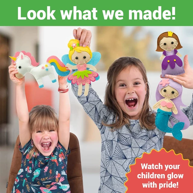 Alt view image 6 of 7 - Sewing Kit for Kids, Fun and Educational Fairytale Craft Set for Boys and Girls Age 7-12, Sew Your Own Felt Animals Craft Kit for Beginners, 165 Piece Set