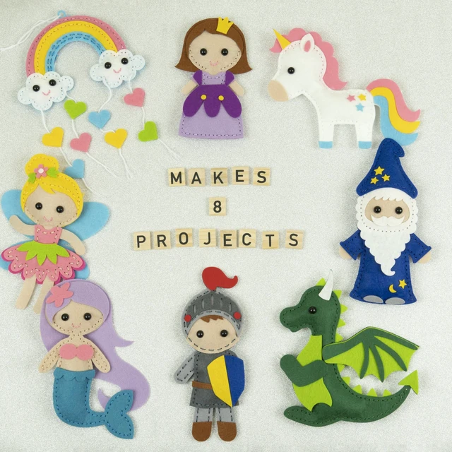 Alt view image 7 of 7 - Sewing Kit for Kids, Fun and Educational Fairytale Craft Set for Boys and Girls Age 7-12, Sew Your Own Felt Animals Craft Kit for Beginners, 165 Piece Set
