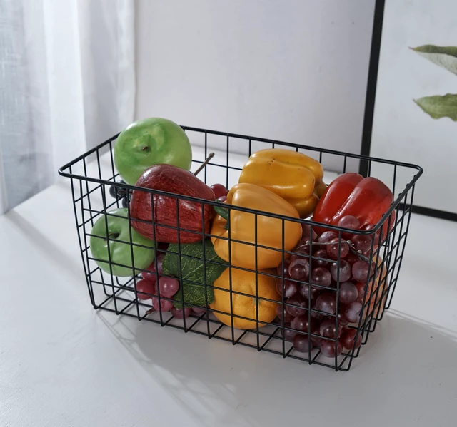 Alt view image 7 of 7 - 2 PackExtra LargeHanging Kitchen Basket,Wire Storage Basket,with Traceless Tape and 3M High-Strength Plastic Hooks,no Drilling,for Cabinet Storage,Kitchen,Bathroom,Storage Room,large capacity