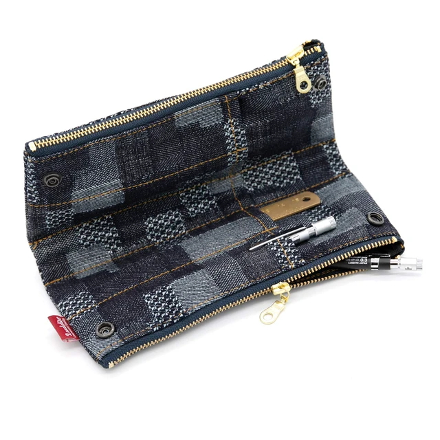 Alt view image 6 of 6 - LDD-BNPN-101 Denim Patchwork Pencil Case