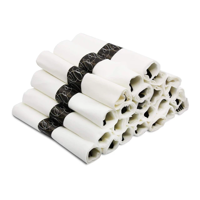 Alt view image 7 of 7 - Pre-Rolled Disposable Heavy Duty Plastic Cutlery Kit w/ Black Fork/Knife/Spoon & White Napkin (Case of 100)