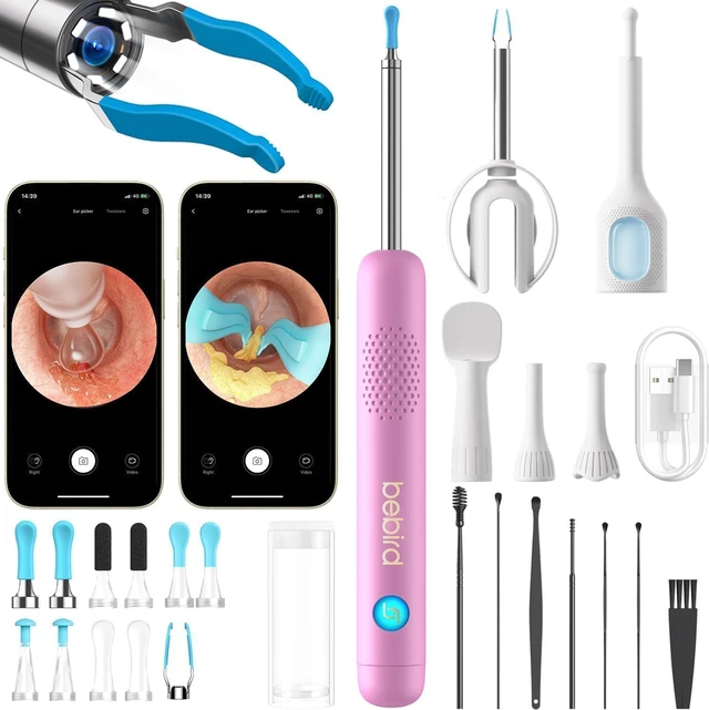 Main image of R1 Ultra Ear Wax Removal Tweezers: 1296P HD Ear Camera Cleaner IP67 | FSA/HSA Painless Tweezers & Visual Dropper Tool, Help Remove Various Earwax with 11 Tips, 3-Piece Slicone ENT Home Check Kits