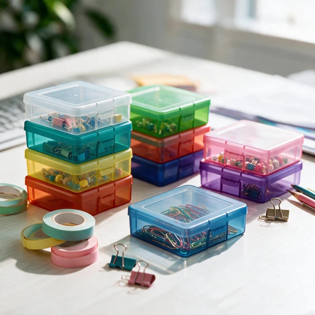 Alt view image 6 of 7 - Plastic Small Storage Containers for Organizing, Mini Tote Box | 18 Pack, Small Color, Task Boxes for Special Education, Board Game Storage Containers, Balloon Storage Organizer
