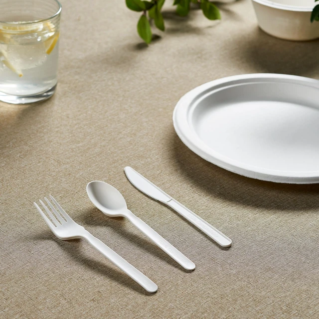 Alt view image 2 of 7 - 100% Compostable PLA Combo Cutlery Set 400 Pcs