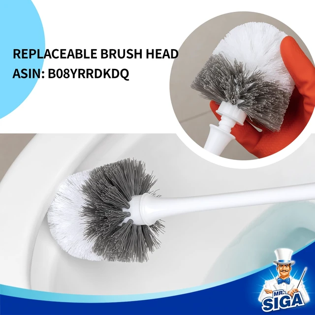 Alt view image 5 of 7 - Toilet Plunger and Brush with Holder for Toilet Cleaning, White | Heavy duty toilet brush and plunger set, plunger toilet brush combo