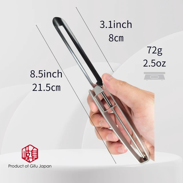 Alt view image 2 of 7 - Stainless Steel Peeler Long Vegetable Peeler 8.5 inch | Potato Peeler Cabbage Peeler with Plastic Safety Cover Seki