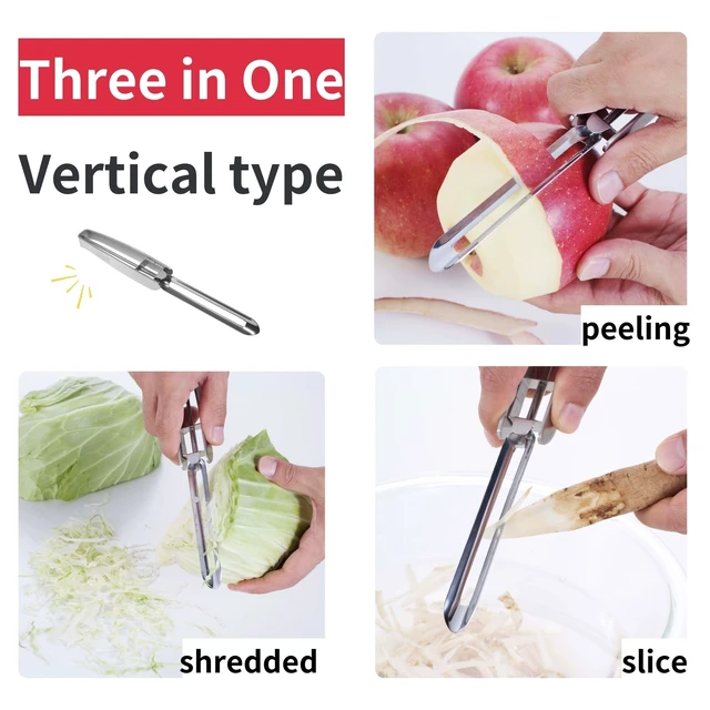 Alt view image 3 of 7 - Stainless Steel Peeler Long Vegetable Peeler 8.5 inch | Potato Peeler Cabbage Peeler with Plastic Safety Cover Seki