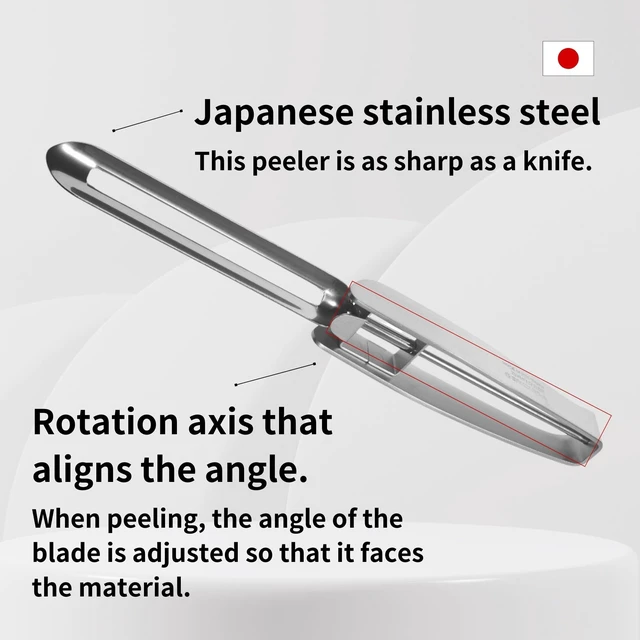 Alt view image 5 of 7 - Stainless Steel Peeler Long Vegetable Peeler 8.5 inch | Potato Peeler Cabbage Peeler with Plastic Safety Cover Seki