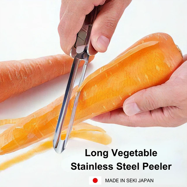 Alt view image 4 of 7 - Stainless Steel Peeler Long Vegetable Peeler 8.5 inch | Potato Peeler Cabbage Peeler with Plastic Safety Cover Seki