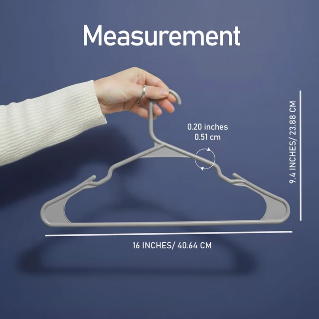 Alt view image 2 of 7 - Plastic Hangers 50 Pack Space Saving Clothes Hanger Grey | Durable & strong | Closet organizer & storage | Ideal for apartments, dorms & stocking stuffers