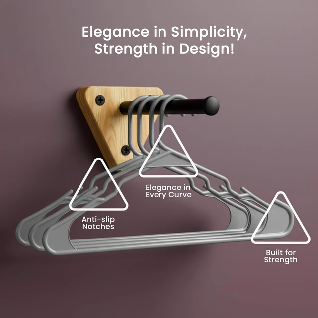 Alt view image 5 of 7 - Plastic Hangers 50 Pack Space Saving Clothes Hanger Grey | Durable & strong | Closet organizer & storage | Ideal for apartments, dorms & stocking stuffers