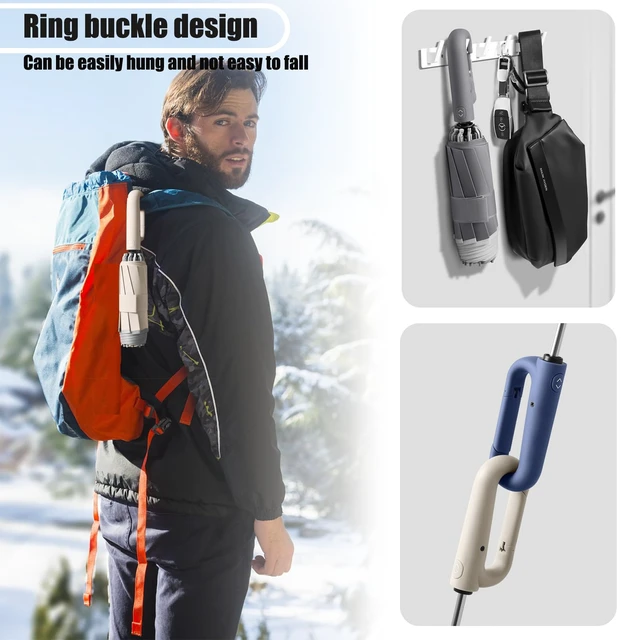 Alt view image 6 of 7 - Ring Buckle Fully Automatic Umbrella, Reflective Safety Strip, Sturdy Windproof, Reverse Automatic, Travel Portable, Compact Folding (Blue)