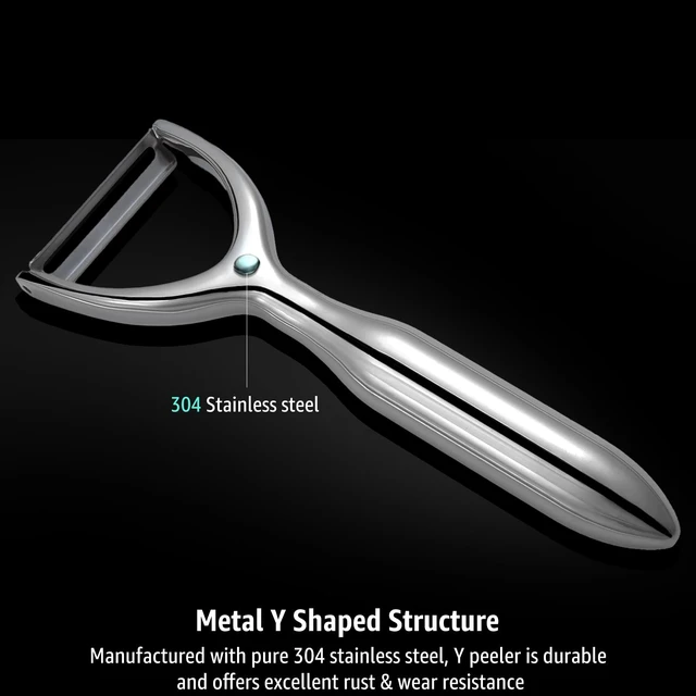 Alt view image 4 of 7 - Y-Shaped Stainless Steel Vegetable Peeler for Potato Carrot Cucumber | Dishwasher Safe, Dual-Sided Ultra-Sharp swivel Blade, Ergonomic Handle Reduces Fatigue for Kitchen Food Preparation